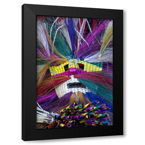 Mexico, San Miguel de Allende, Mask at market Black Modern Wood Framed Art Print with Double Matting by Rotenberg, Nancy