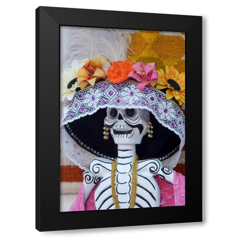 Mexico, Skeleton at Day of The Dead festival Black Modern Wood Framed Art Print by Rotenberg, Nancy