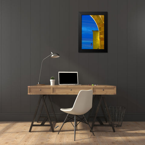 Mexico, Evening sky and light on church archway Black Modern Wood Framed Art Print by Rotenberg, Nancy