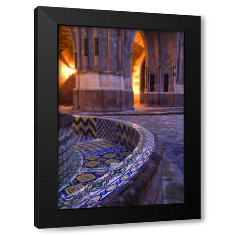 Mexico, Tile and columns in early morning Black Modern Wood Framed Art Print by Rotenberg, Nancy
