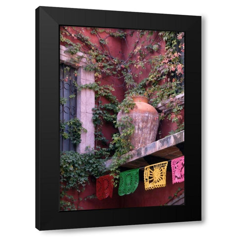 Mexico, San Miguel de Allende, House courtyard Black Modern Wood Framed Art Print by Rotenberg, Nancy