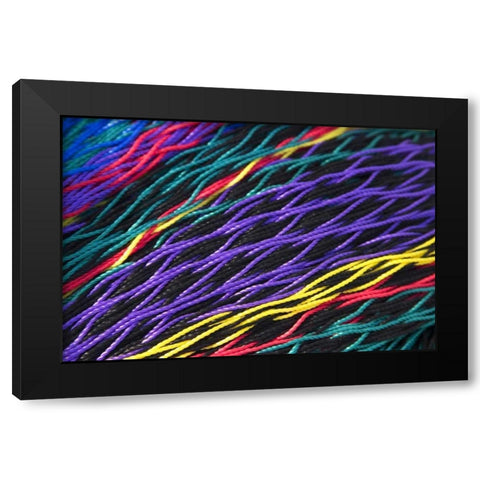 Mexico, Puerto Vallarta Patterns in fishing nets Black Modern Wood Framed Art Print by Ross, Nancy ,  Steve