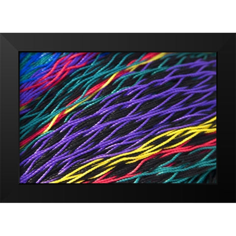 Mexico, Puerto Vallarta Patterns in fishing nets Black Modern Wood Framed Art Print by Ross, Nancy ,  Steve