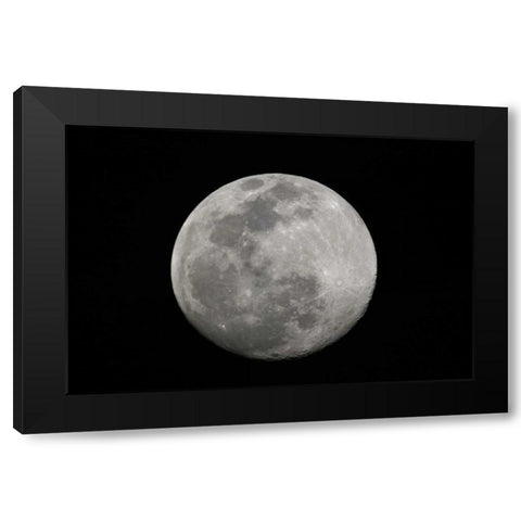 Full moon in black and white Black Modern Wood Framed Art Print by Morris, Arthur