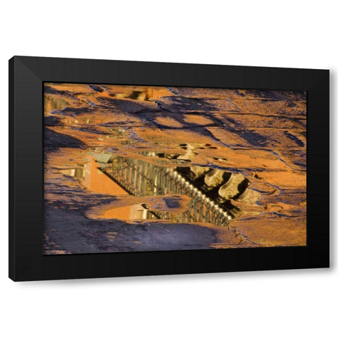 Mexico Cobblestone street with puddles of water Black Modern Wood Framed Art Print with Double Matting by Rotenberg, Nancy