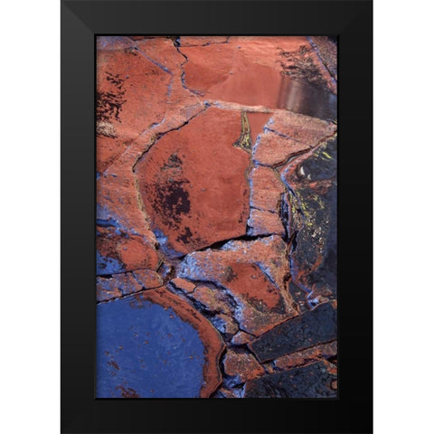 Mexico Patterns on wet cobblestone street Black Modern Wood Framed Art Print by Rotenberg, Nancy