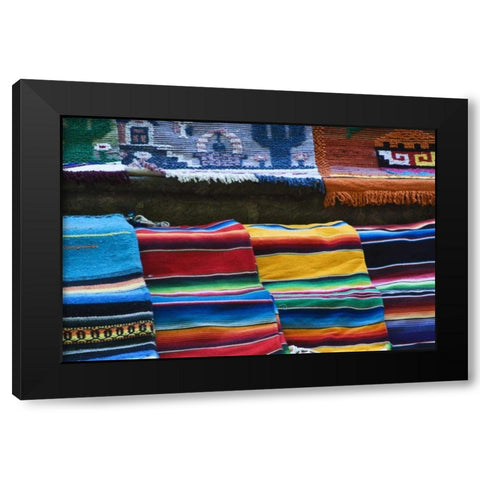 Mexico Mexican rugs for sale at market Black Modern Wood Framed Art Print by Rotenberg, Nancy