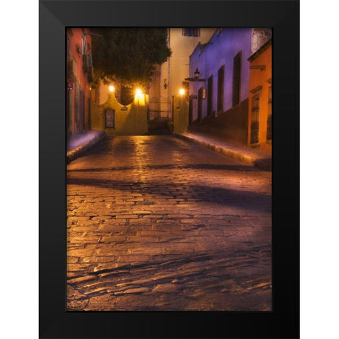 Mexico, San Miguel de Allende Street Lanterns Black Modern Wood Framed Art Print by Rotenberg, Nancy