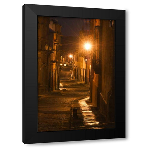 Mexico, San Miguel de Allende Street Lanterns Black Modern Wood Framed Art Print with Double Matting by Rotenberg, Nancy