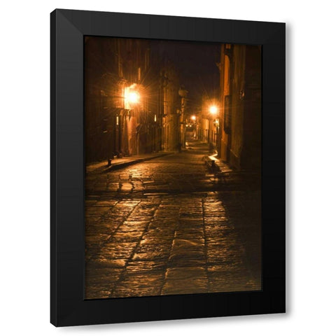 Mexico, San Miguel de Allende Street Lanterns Black Modern Wood Framed Art Print with Double Matting by Rotenberg, Nancy