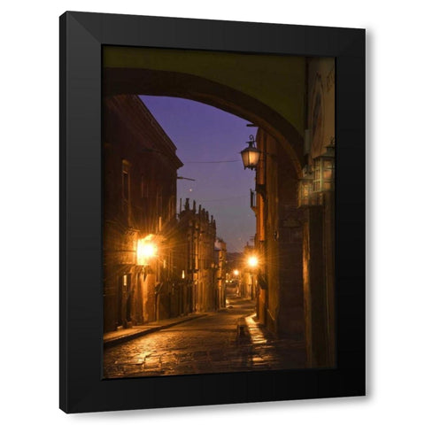 Mexico, San Miguel de Allende Street Lanterns Black Modern Wood Framed Art Print with Double Matting by Rotenberg, Nancy