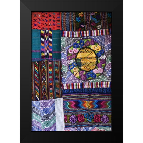 Mexico Colorful textiles Black Modern Wood Framed Art Print by Rotenberg, Nancy