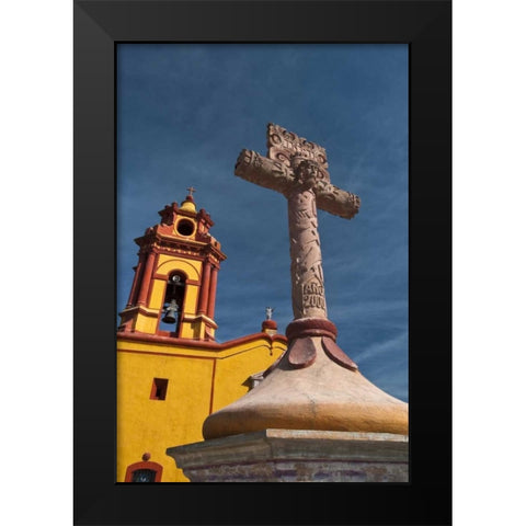 Mexico, Bernal Iglesia de San Sebastian church Black Modern Wood Framed Art Print by Rotenberg, Nancy