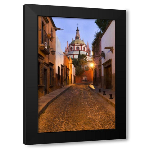 Mexico Early morning street scene Black Modern Wood Framed Art Print with Double Matting by Rotenberg, Nancy