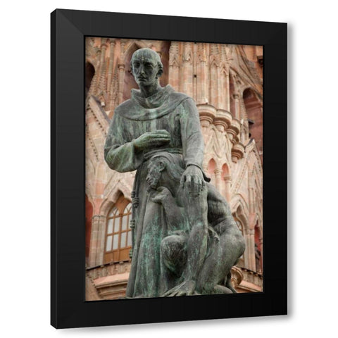 Mexico Statue of Fray Juan de San Miguel Black Modern Wood Framed Art Print with Double Matting by Paulson, Don