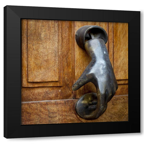 Mexico Detail of a door and door knocker Black Modern Wood Framed Art Print by Paulson, Don