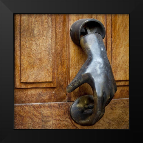 Mexico Detail of a door and door knocker Black Modern Wood Framed Art Print by Paulson, Don