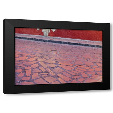 Mexico Light reflecting on street stones Black Modern Wood Framed Art Print with Double Matting by Paulson, Don