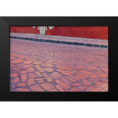 Mexico Light reflecting on street stones Black Modern Wood Framed Art Print by Paulson, Don