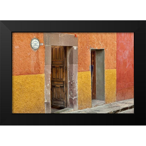 Mexico, San Miguel de Allende Open doorway Black Modern Wood Framed Art Print by Paulson, Don