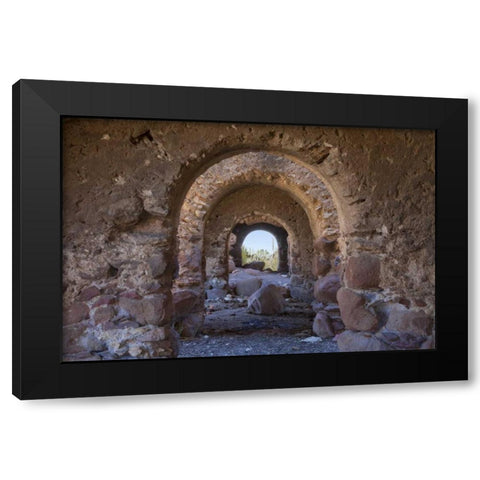 Mexico, Mineral de Pozos Santa Brigida Mine ruin Black Modern Wood Framed Art Print by Paulson, Don
