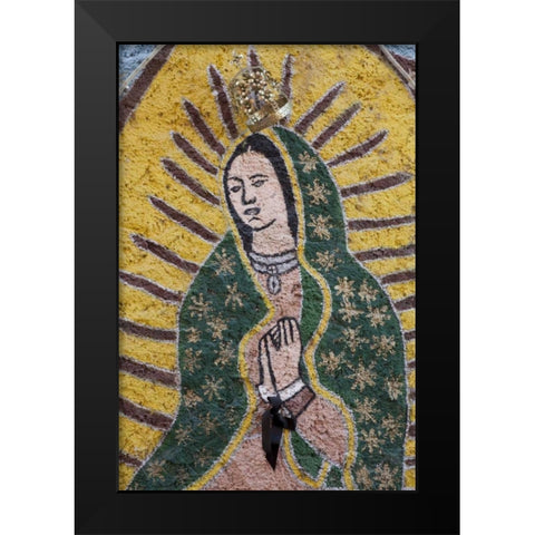 Mexico Painting of The Virgin of Guadalupe Black Modern Wood Framed Art Print by Paulson, Don