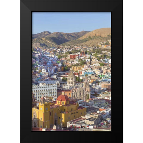 Mexico, Guanajuato Overview of city Black Modern Wood Framed Art Print by Paulson, Don