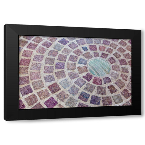 Mexico, Guanajuato Design of brick patio Black Modern Wood Framed Art Print with Double Matting by Paulson, Don