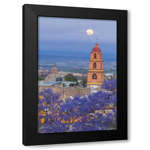 Mexico, San Miguel de Allende Full moon Black Modern Wood Framed Art Print with Double Matting by Paulson, Don