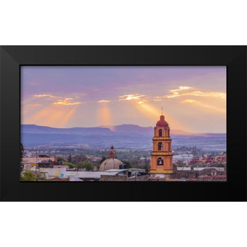 Mexico Sunset over the city Black Modern Wood Framed Art Print by Paulson, Don