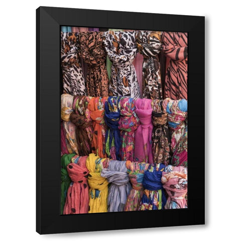 Mexico Retail display of scarfs Black Modern Wood Framed Art Print by Paulson, Don