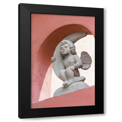 Mexico Cherub holding quarter moon Black Modern Wood Framed Art Print by Paulson, Don