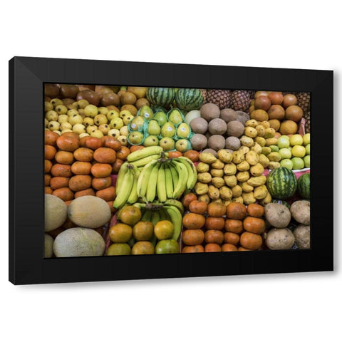 Mexico Fruits and vegetables at market Black Modern Wood Framed Art Print by Paulson, Don