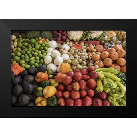 Mexico Fruits and vegetables at market Black Modern Wood Framed Art Print by Paulson, Don