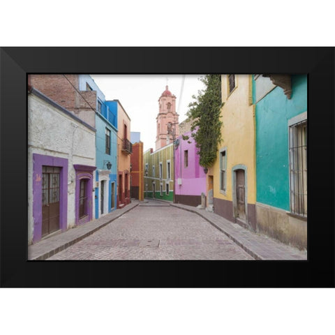 Mexico, Guanajuato Colorful street scene Black Modern Wood Framed Art Print by Paulson, Don