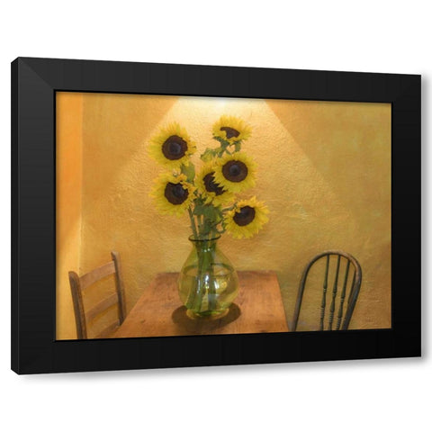 Mexico Sunflowers in vase on table Black Modern Wood Framed Art Print by Paulson, Don