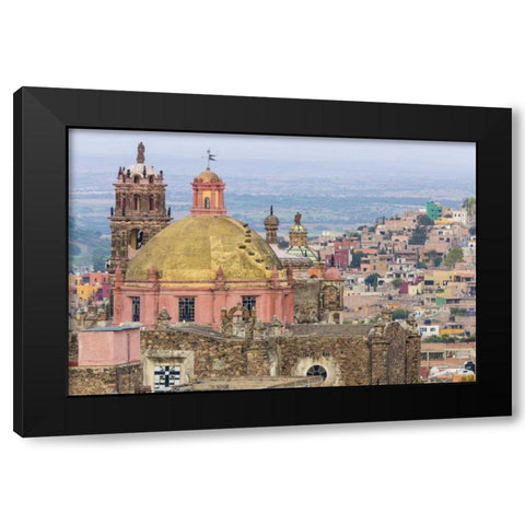 Mexico Overview of church dome and city Black Modern Wood Framed Art Print by Paulson, Don