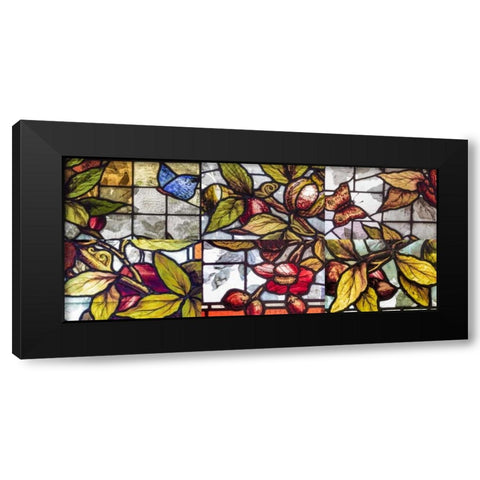 Mexico Religious stained glass in city Black Modern Wood Framed Art Print with Double Matting by Paulson, Don