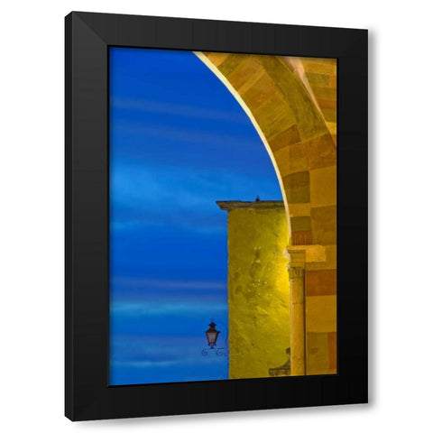 Mexico Part of Parroquia cathedral at sunset Black Modern Wood Framed Art Print by Rotenberg, Nancy
