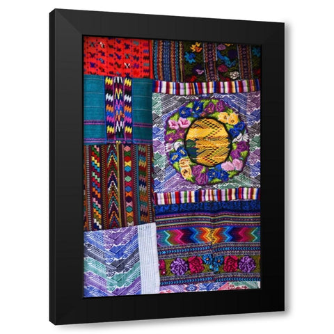Mexico Display of colorful fabrics Black Modern Wood Framed Art Print by Rotenberg, Nancy