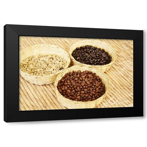 Mexico, Sierra Madre Baskets of coffee beans Black Modern Wood Framed Art Print with Double Matting by Ross, Steve
