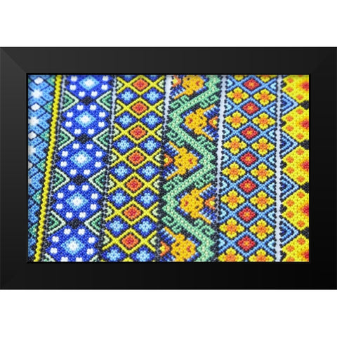 Mexico, Jalisco Beaded bracelets for sale Black Modern Wood Framed Art Print by Ross, Steve