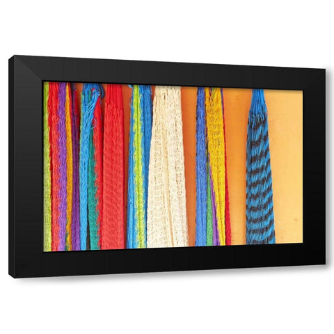 Mexico, Jalisco Hammocks sold by street vendors Black Modern Wood Framed Art Print by Ross, Steve