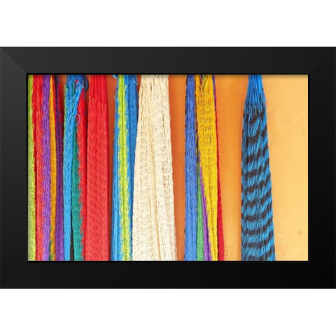 Mexico, Jalisco Hammocks sold by street vendors Black Modern Wood Framed Art Print by Ross, Steve