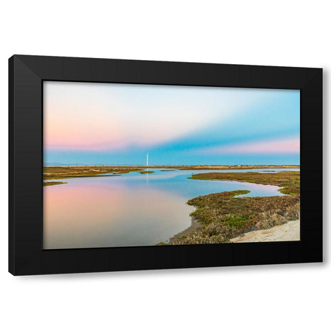 Guerrero Negro- Mulege- Baja California Sur- Mexico. Salt ponds at sunset. Black Modern Wood Framed Art Print with Double Matting by Wilson, Emily M.