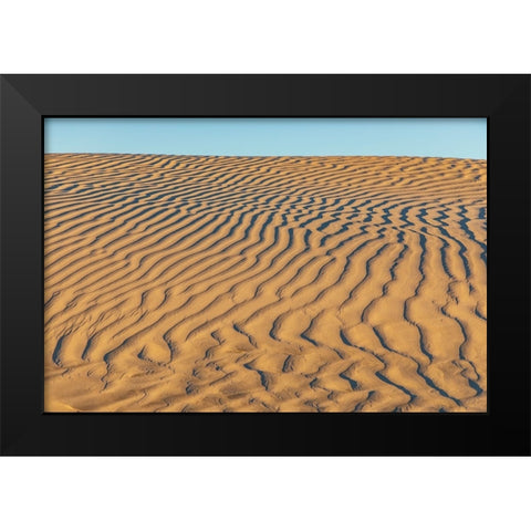 Guerrero Negro- Mulege- Baja California Sur- Mexico. Sand dunes at sunset along the western coast. Black Modern Wood Framed Art Print by Wilson, Emily M.
