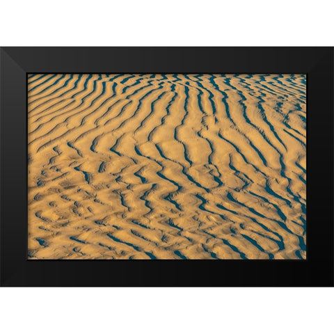 Guerrero Negro- Mulege- Baja California Sur- Mexico. Sand dunes at sunset along the western coast. Black Modern Wood Framed Art Print by Wilson, Emily M.