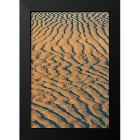 Guerrero Negro- Mulege- Baja California Sur- Mexico. Sand dunes at sunset along the western coast. Black Modern Wood Framed Art Print by Wilson, Emily M.