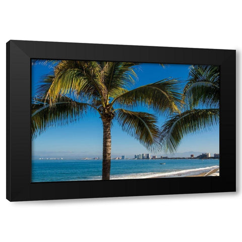 Playa Los Muertos beach-Puerto Vallarta-Jalisco-Mexico Black Modern Wood Framed Art Print by DeFreitas, Michael