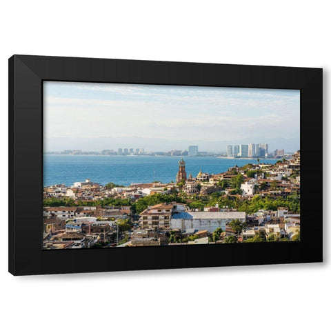 Skyline of Puerto Vallarta-Jalisco-Mexico Black Modern Wood Framed Art Print by DeFreitas, Michael